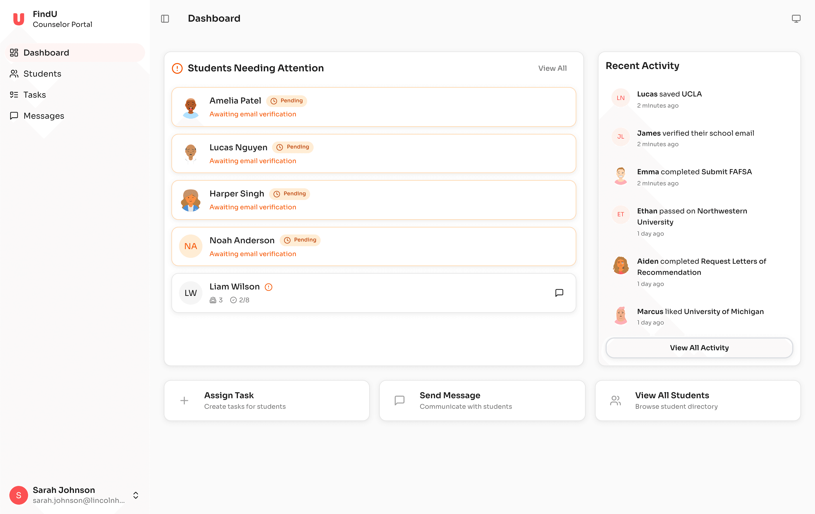 FindU School Dashboard