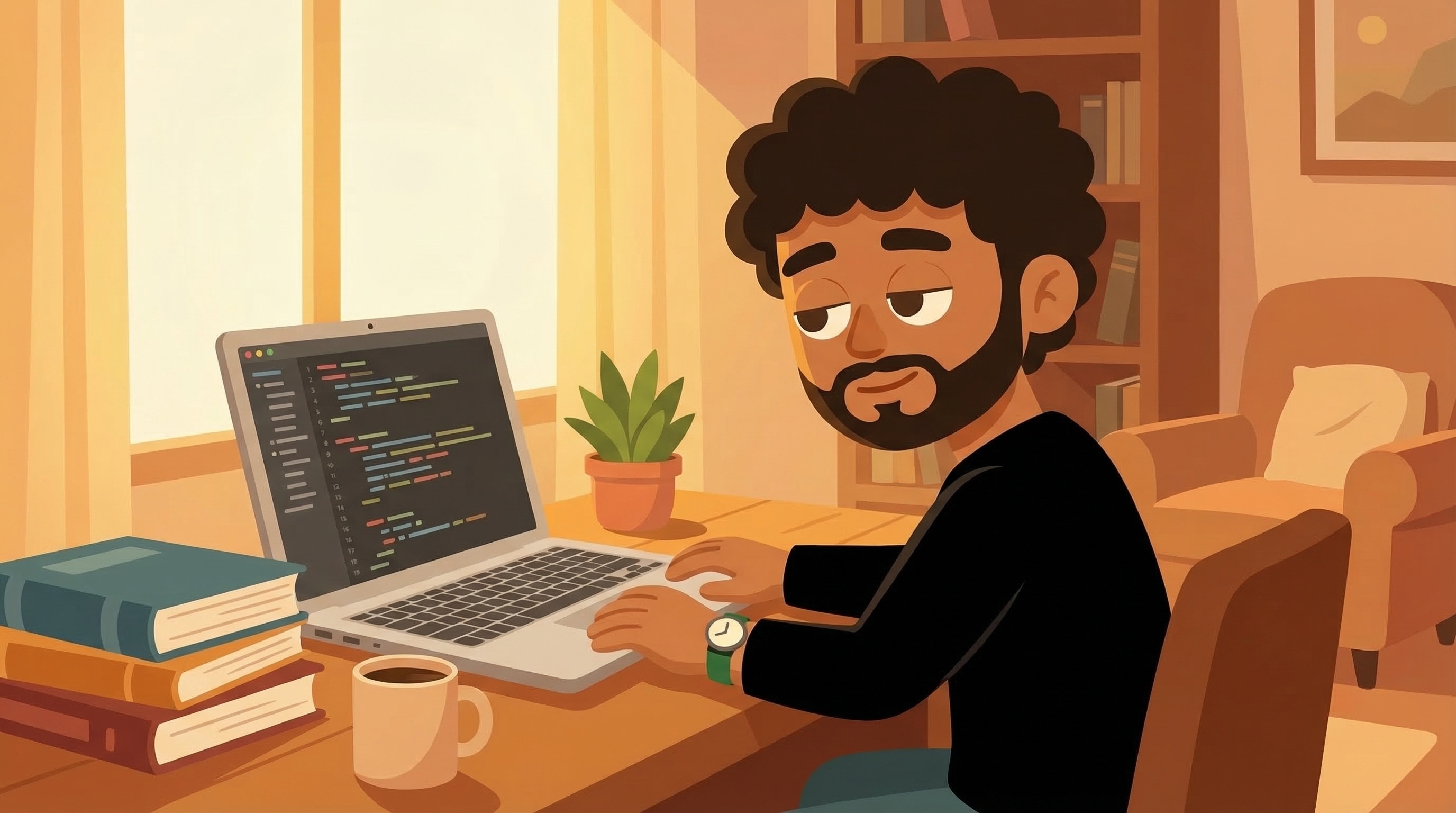 Student learning to code online