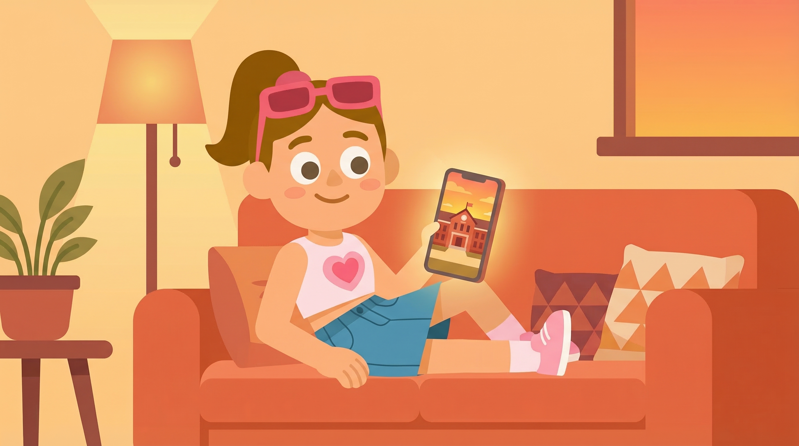 Student scrolling through campus videos on their phone